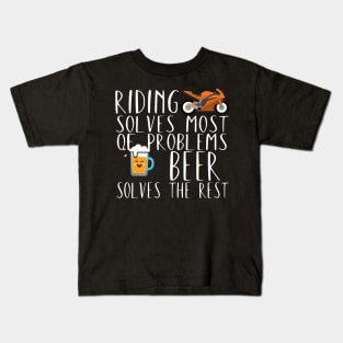 Motorcycle problems beer riding Kids T-Shirt